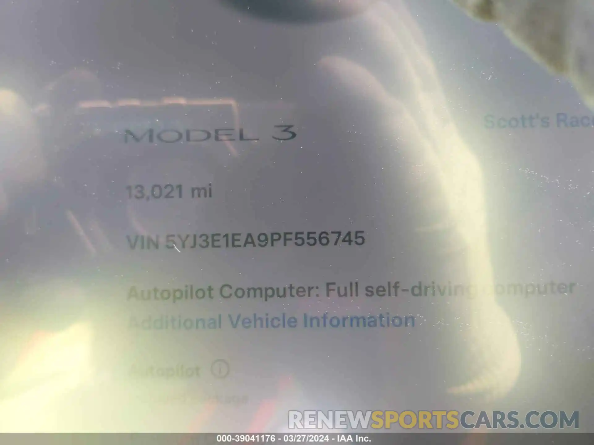 7 Photograph of a damaged car 5YJ3E1EA9PF556745 TESLA MODEL 3 2023