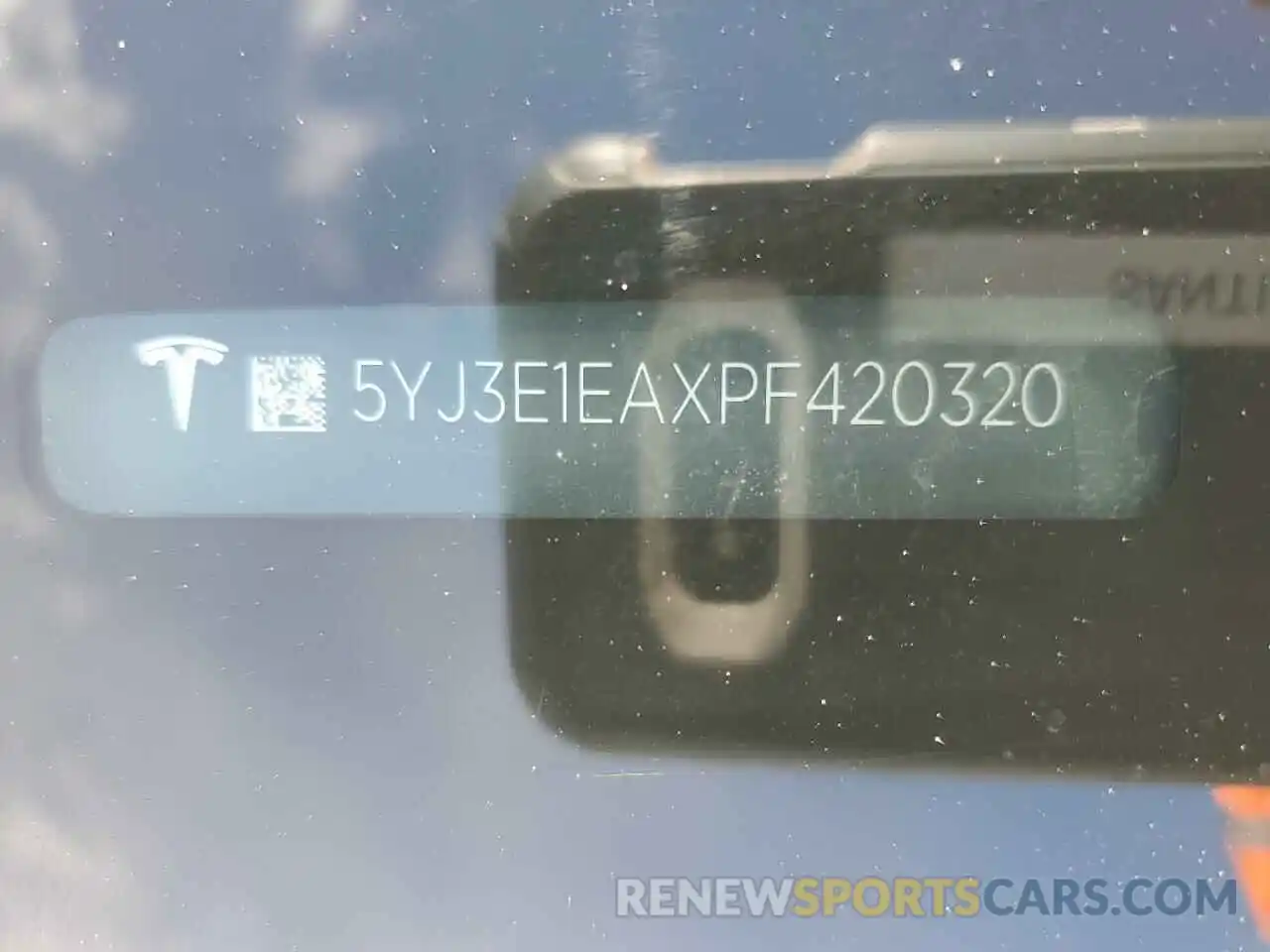 13 Фотография поврежденного автомобиля 5YJ3E1EAXPF420320 TESLA MODEL 3 2023