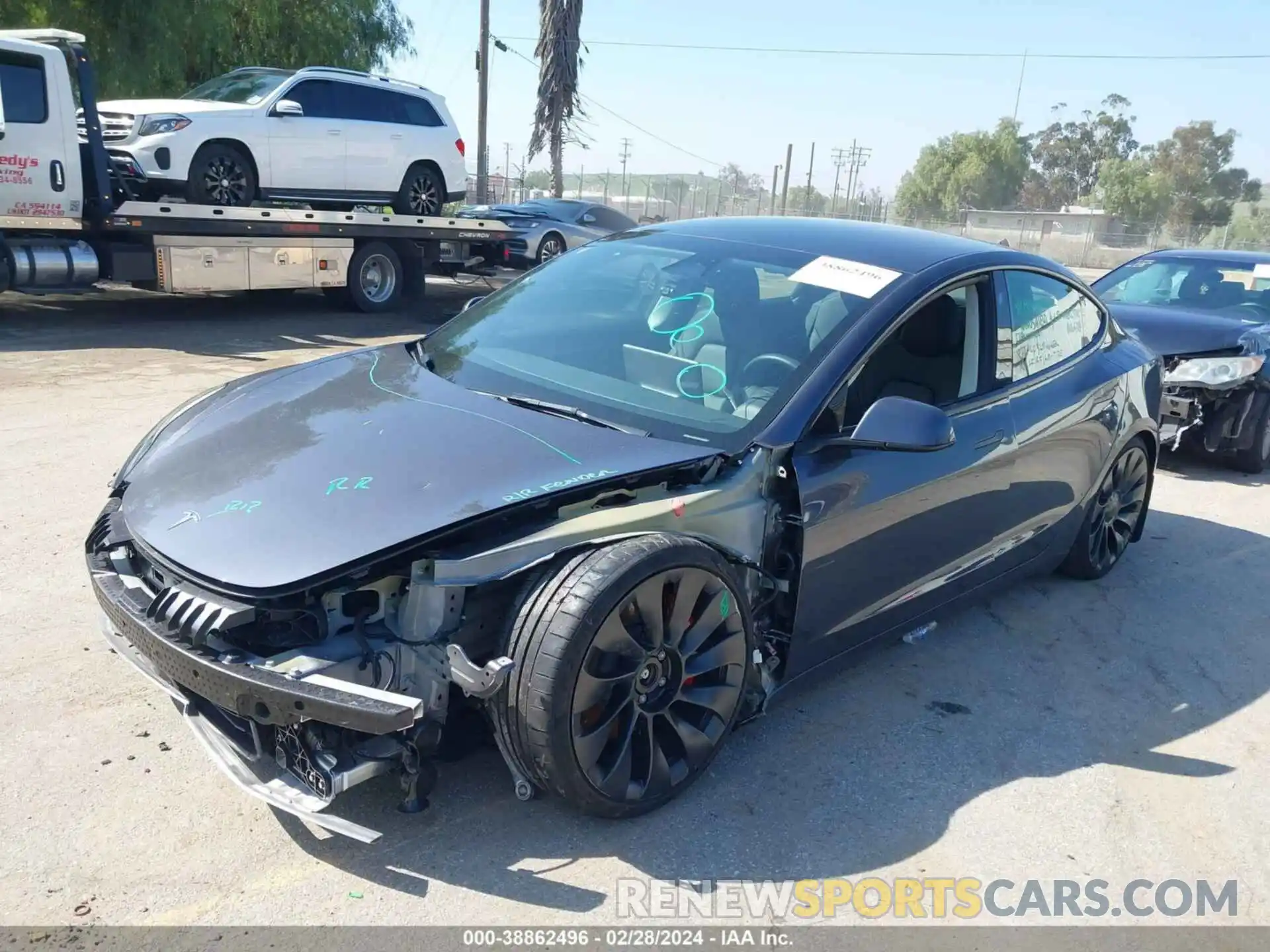 2 Photograph of a damaged car 5YJ3E1EC1PF467625 TESLA MODEL 3 2023