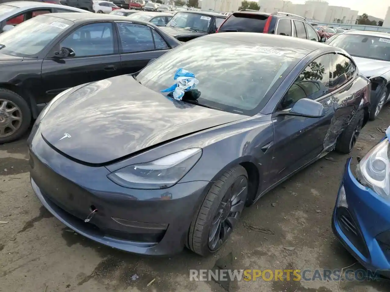 1 Photograph of a damaged car 5YJ3E1EC2PF635174 TESLA MODEL 3 2023