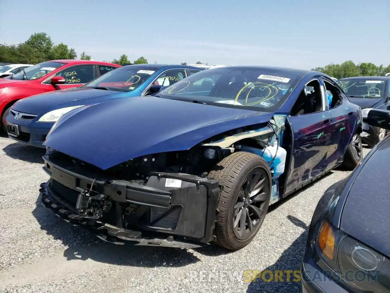 2 Photograph of a damaged car 5YJSA1E20KF299984 TESLA MODEL S 2019