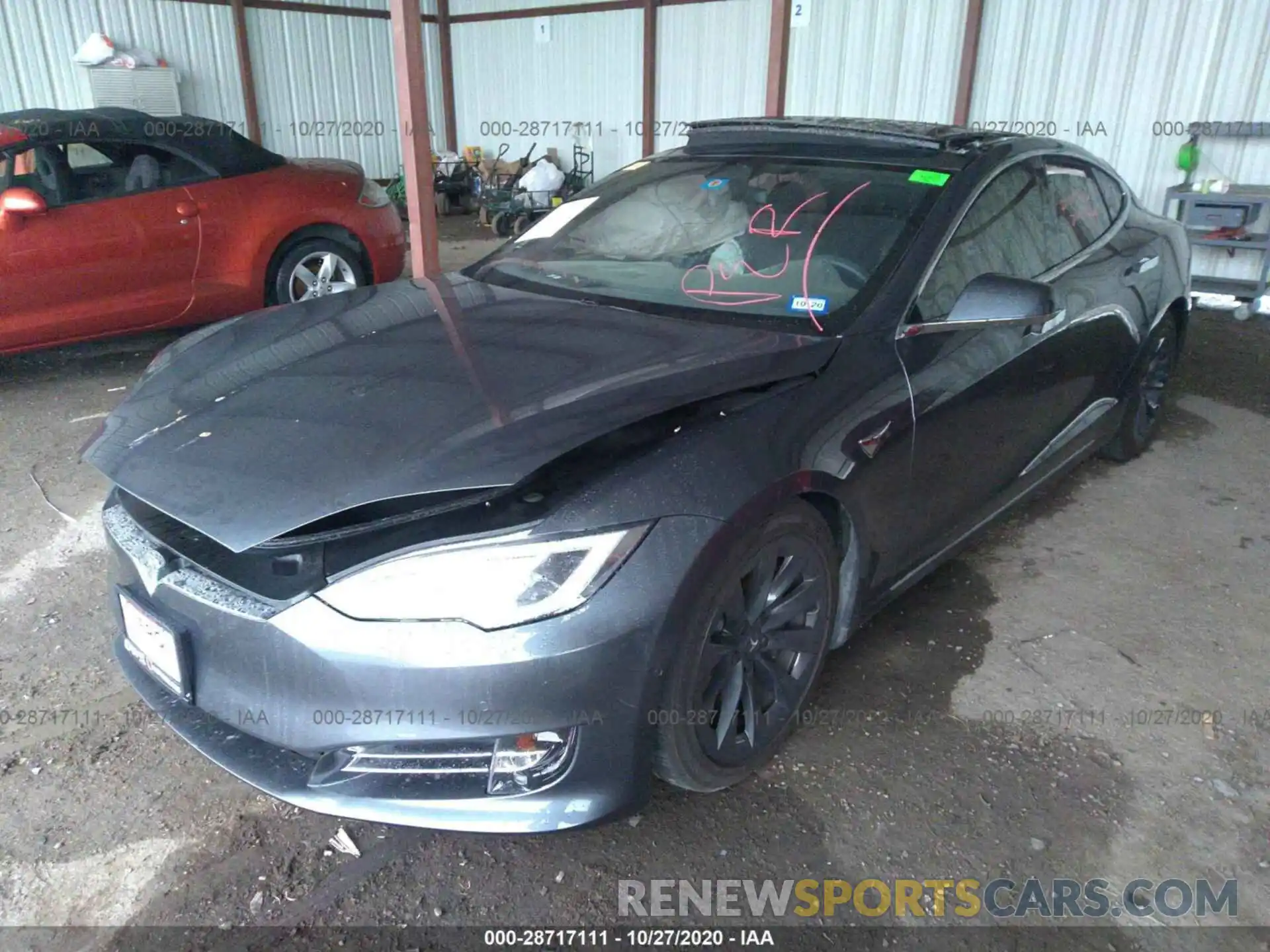 2 Photograph of a damaged car 5YJSA1E20KF305492 TESLA MODEL S 2019