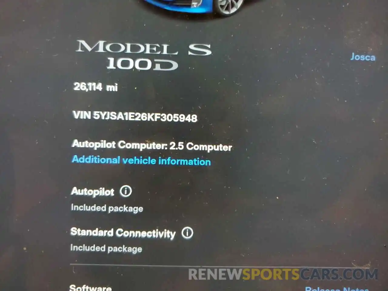 8 Photograph of a damaged car 5YJSA1E26KF305948 TESLA MODEL S 2019