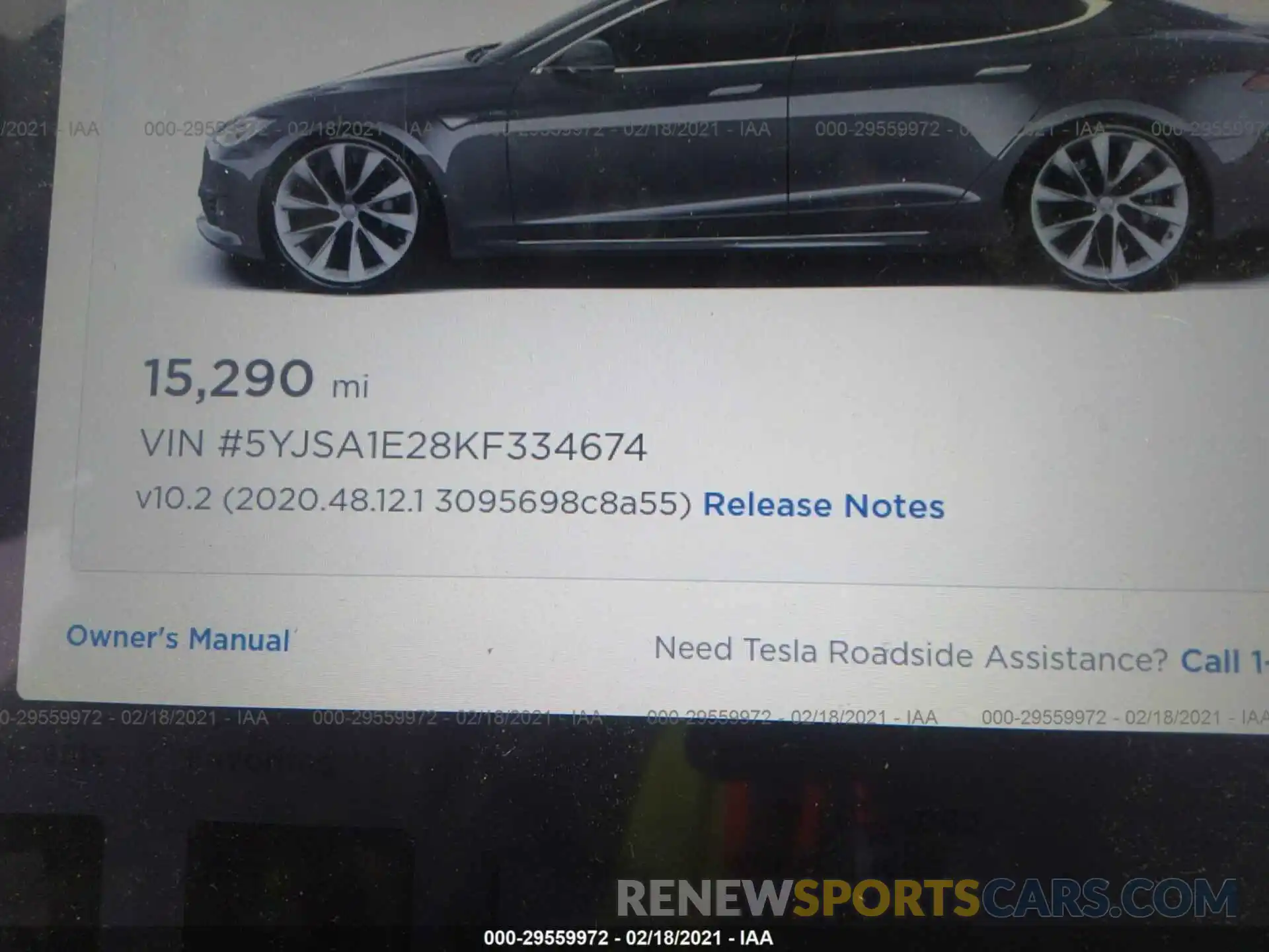 9 Photograph of a damaged car 5YJSA1E28KF334674 TESLA MODEL S 2019