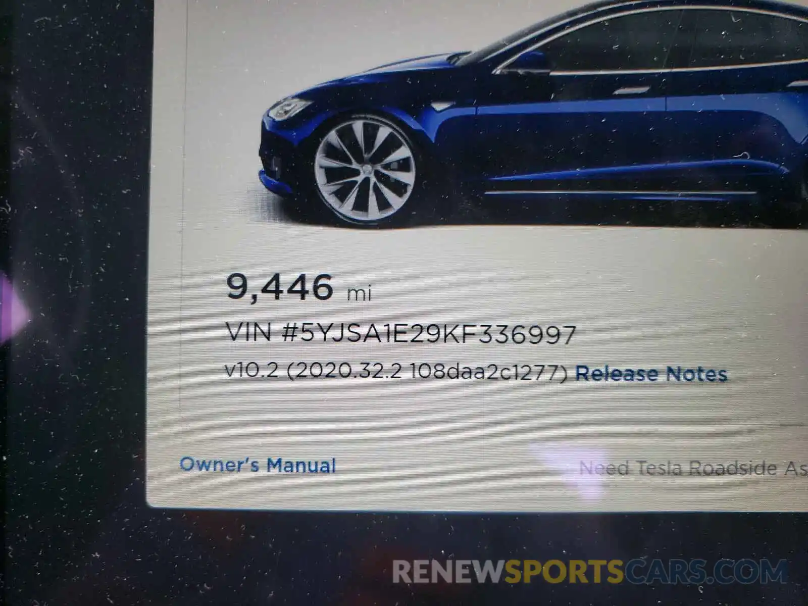 8 Фотография поврежденного автомобиля 5YJSA1E29KF336997 TESLA MODEL S 2019