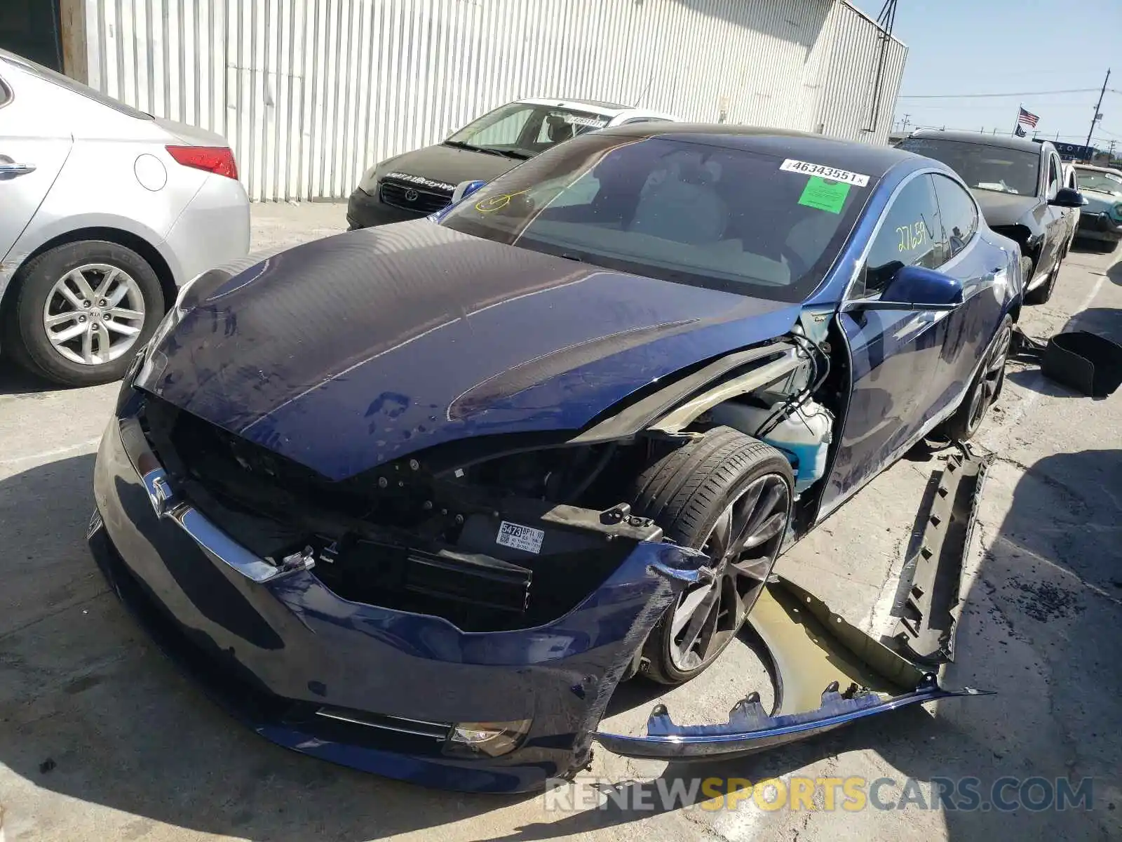 2 Photograph of a damaged car 5YJSA1E2XKF302180 TESLA MODEL S 2019