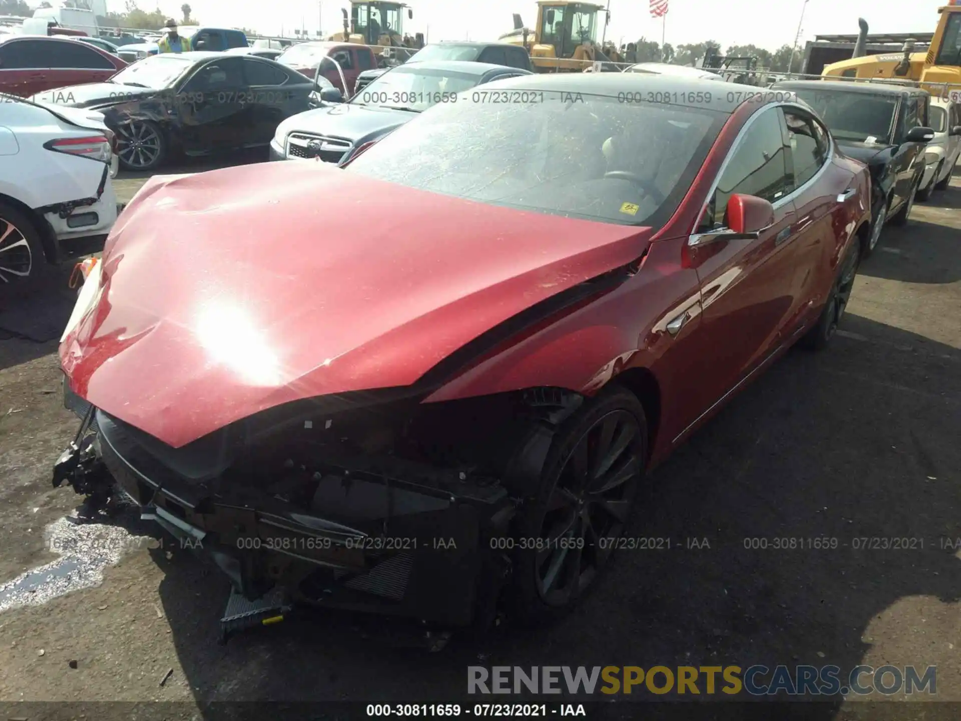 2 Photograph of a damaged car 5YJSA1E44KF349027 TESLA MODEL S 2019