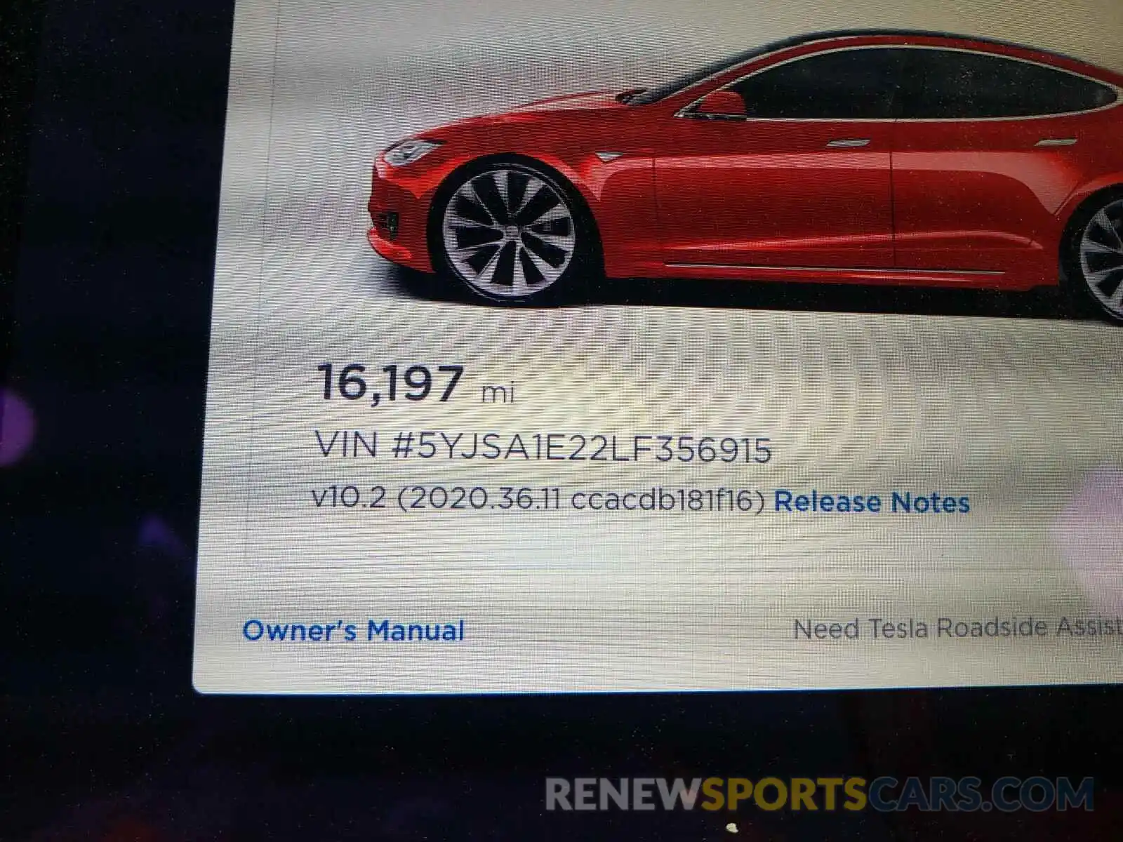 8 Фотография поврежденного автомобиля 5YJSA1E22LF356915 TESLA MODEL S 2020