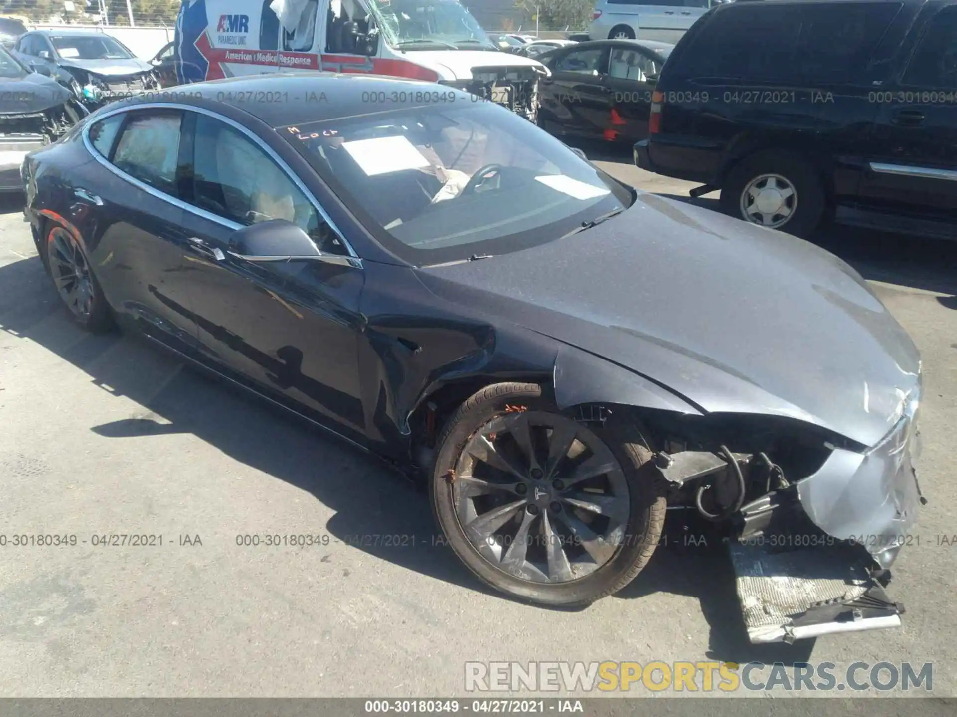 1 Photograph of a damaged car 5YJSA1E24LF370220 TESLA MODEL S 2020