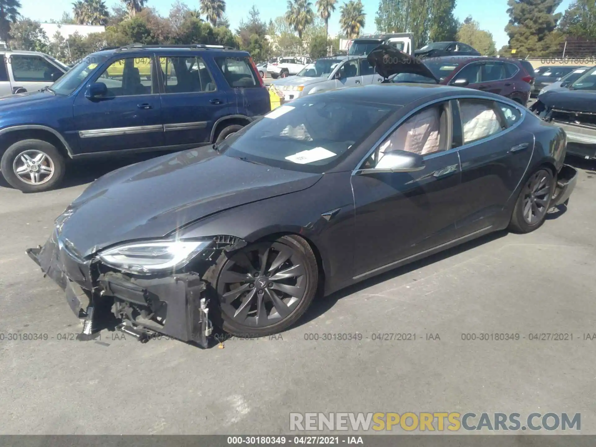 2 Photograph of a damaged car 5YJSA1E24LF370220 TESLA MODEL S 2020