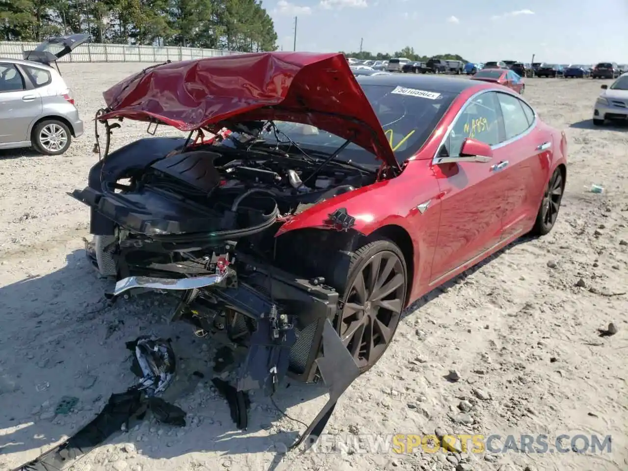 2 Photograph of a damaged car 5YJSA1E2XLF370626 TESLA MODEL S 2020