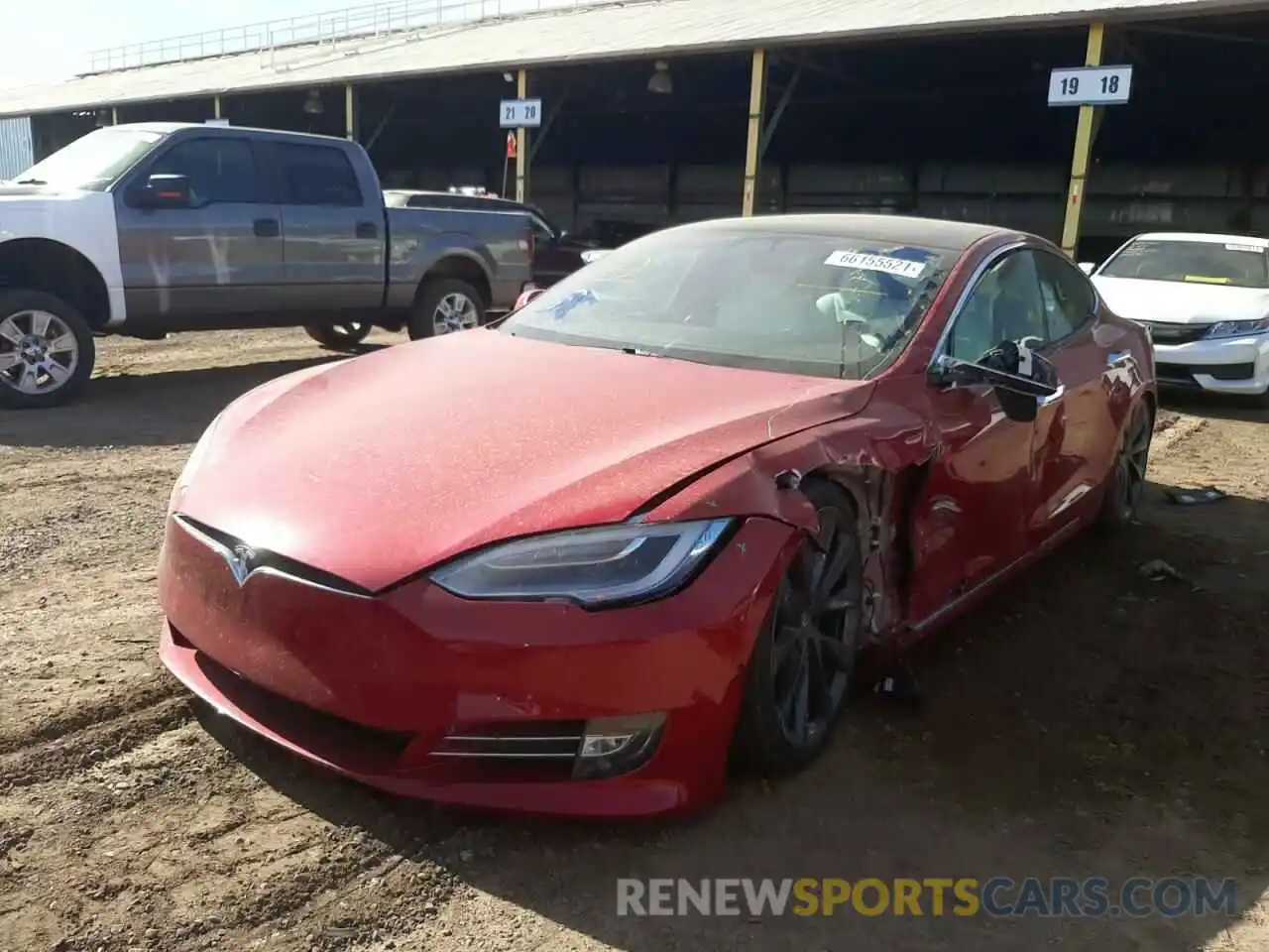 2 Photograph of a damaged car 5YJSA1E45LF408216 TESLA MODEL S 2020