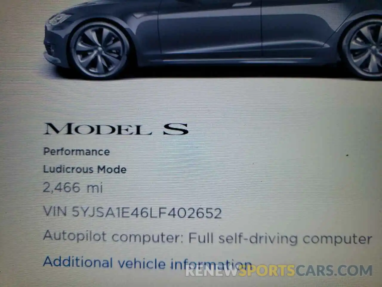 8 Photograph of a damaged car 5YJSA1E46LF402652 TESLA MODEL S 2020