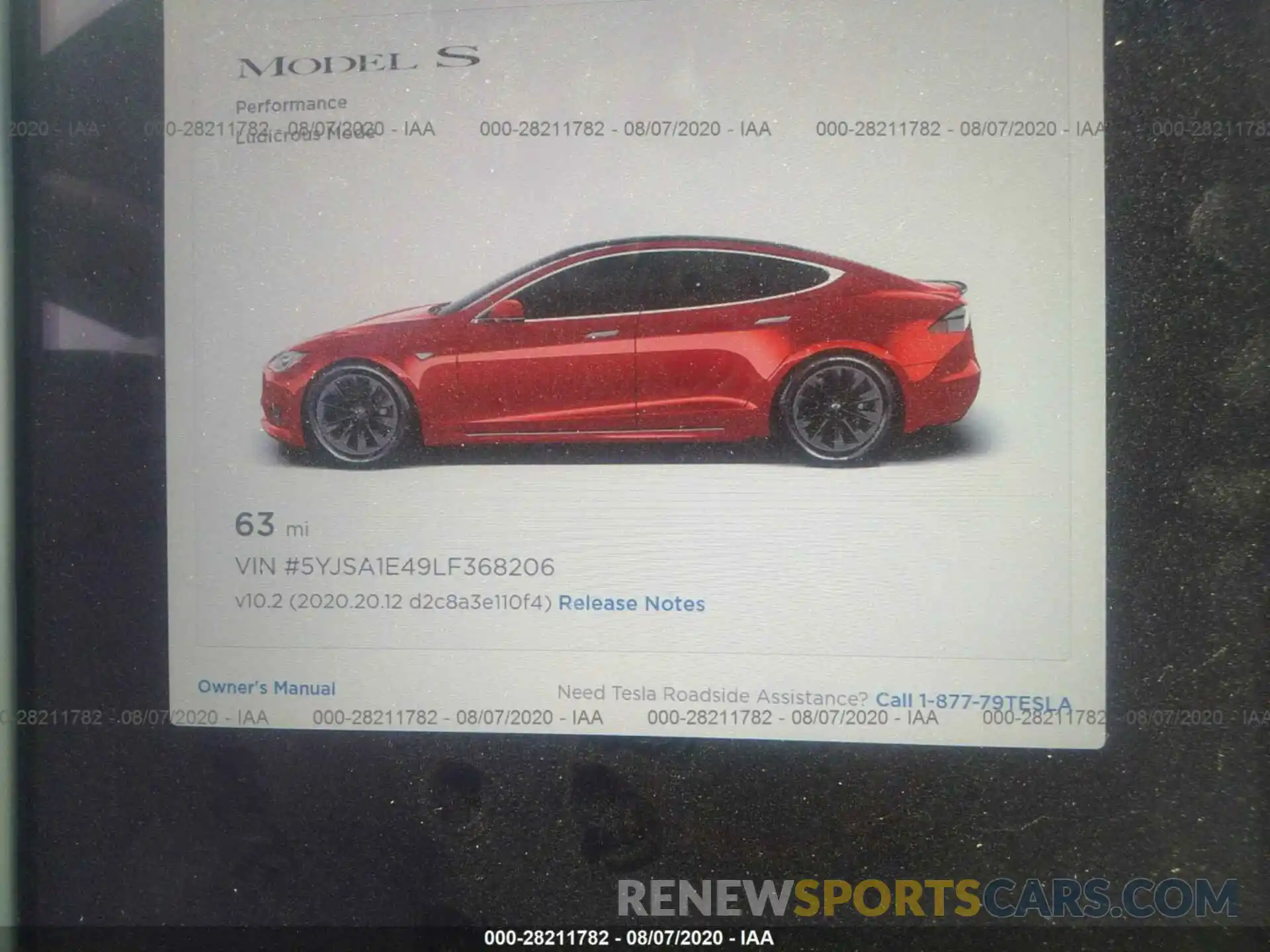 7 Фотография поврежденного автомобиля 5YJSA1E49LF368206 TESLA MODEL S 2020