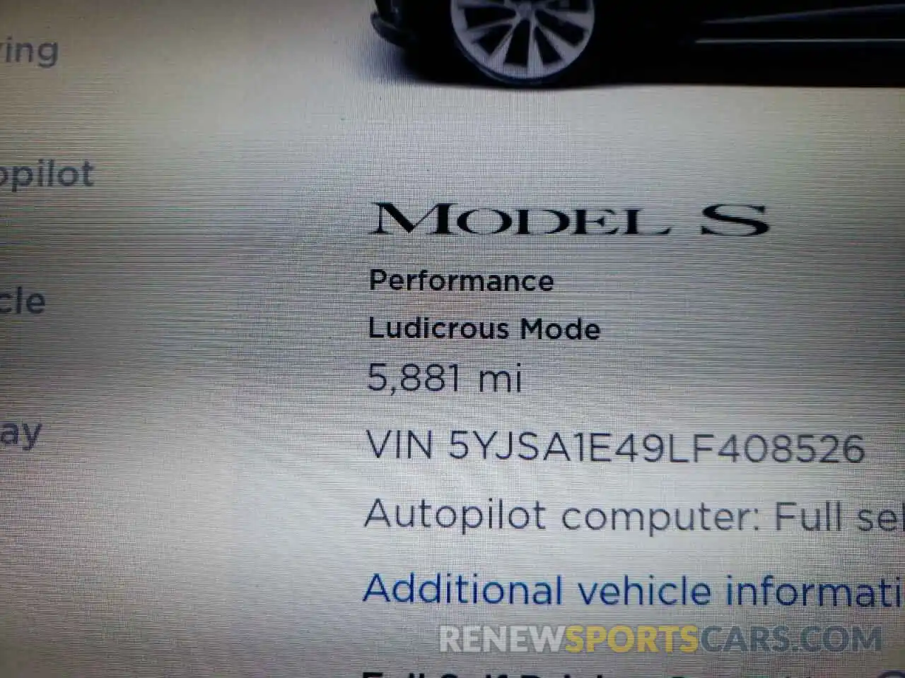 8 Фотография поврежденного автомобиля 5YJSA1E49LF408526 TESLA MODEL S 2020