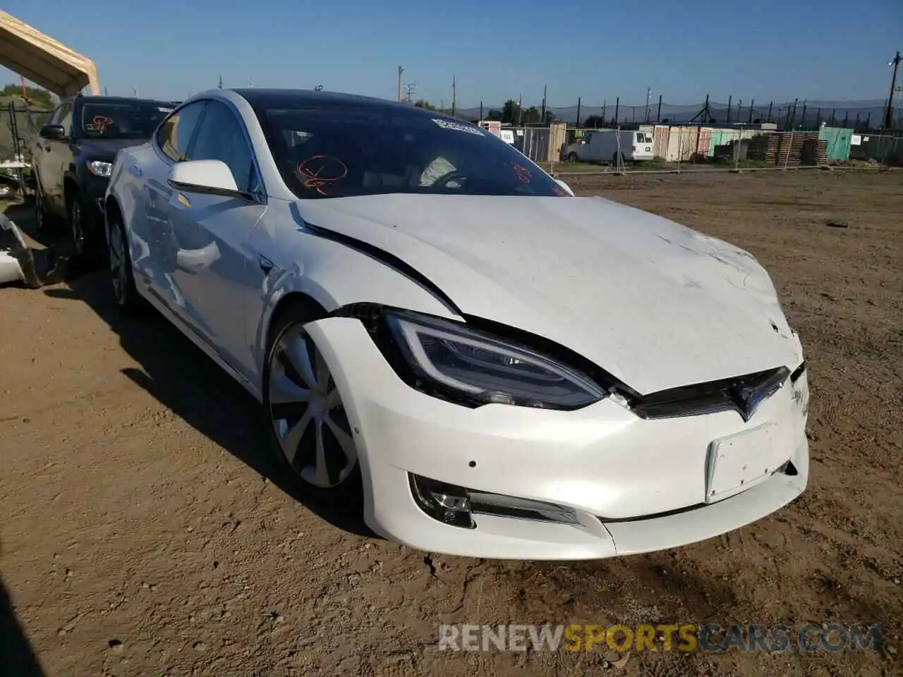 1 Photograph of a damaged car 5YJSA1E20MF425554 TESLA MODEL S 2021