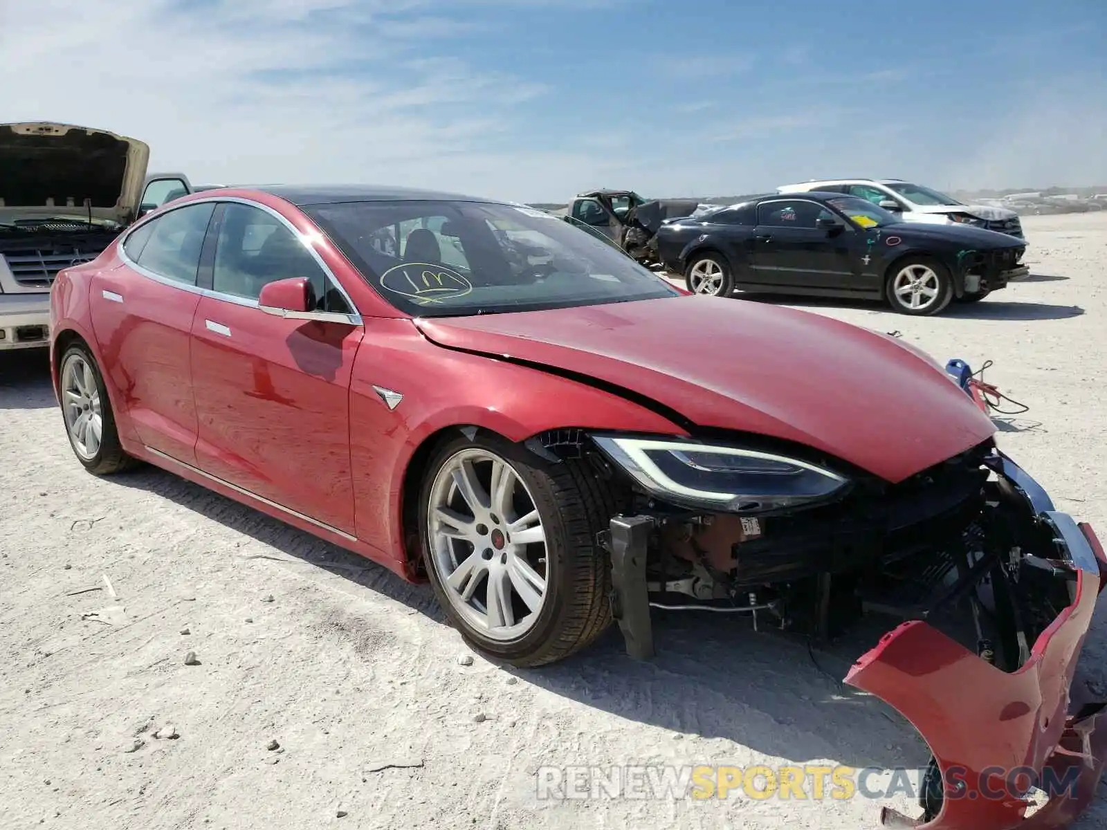 1 Photograph of a damaged car 5YJSA1E22MF424096 TESLA MODEL S 2021