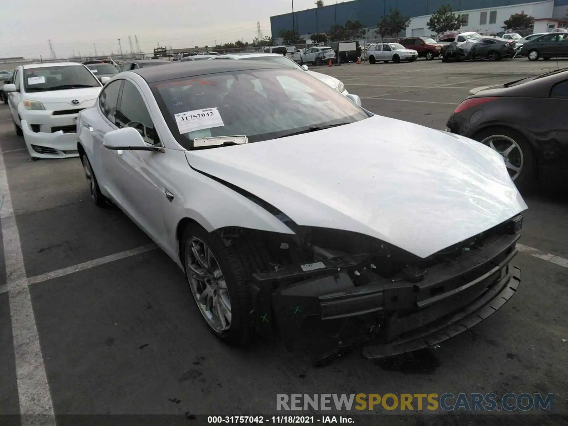 1 Photograph of a damaged car 5YJSA1E22MF425202 TESLA MODEL S 2021