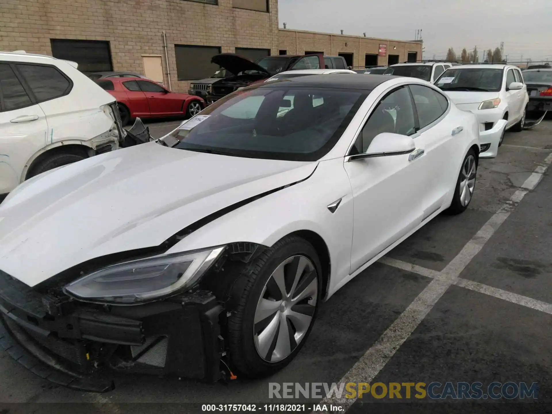 2 Photograph of a damaged car 5YJSA1E22MF425202 TESLA MODEL S 2021