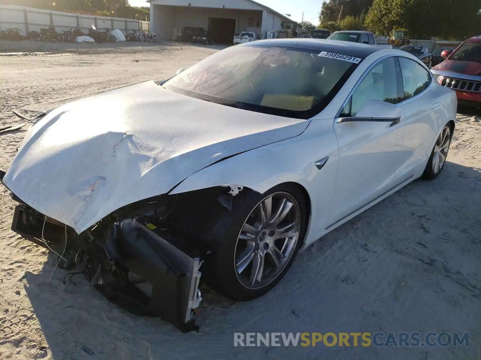 2 Photograph of a damaged car 5YJSA1E23MF425502 TESLA MODEL S 2021