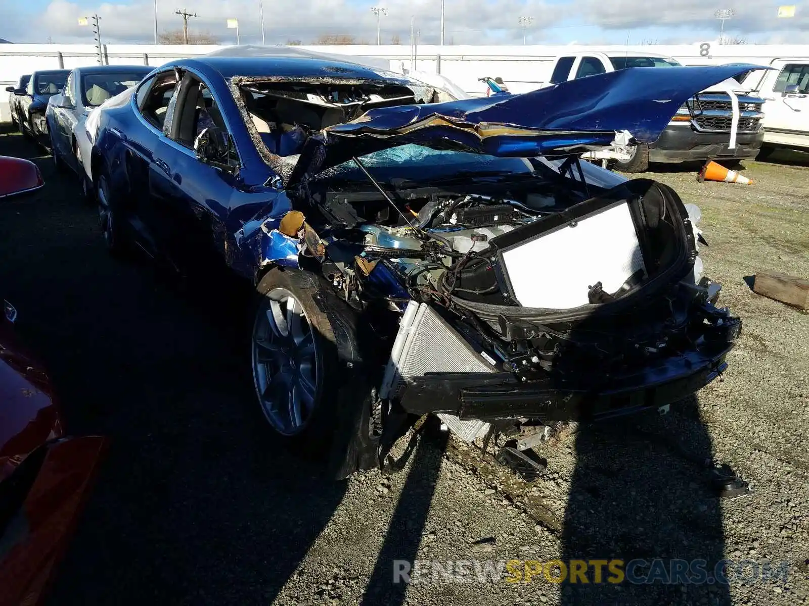 1 Photograph of a damaged car 5YJSA1E24MF421720 TESLA MODEL S 2021