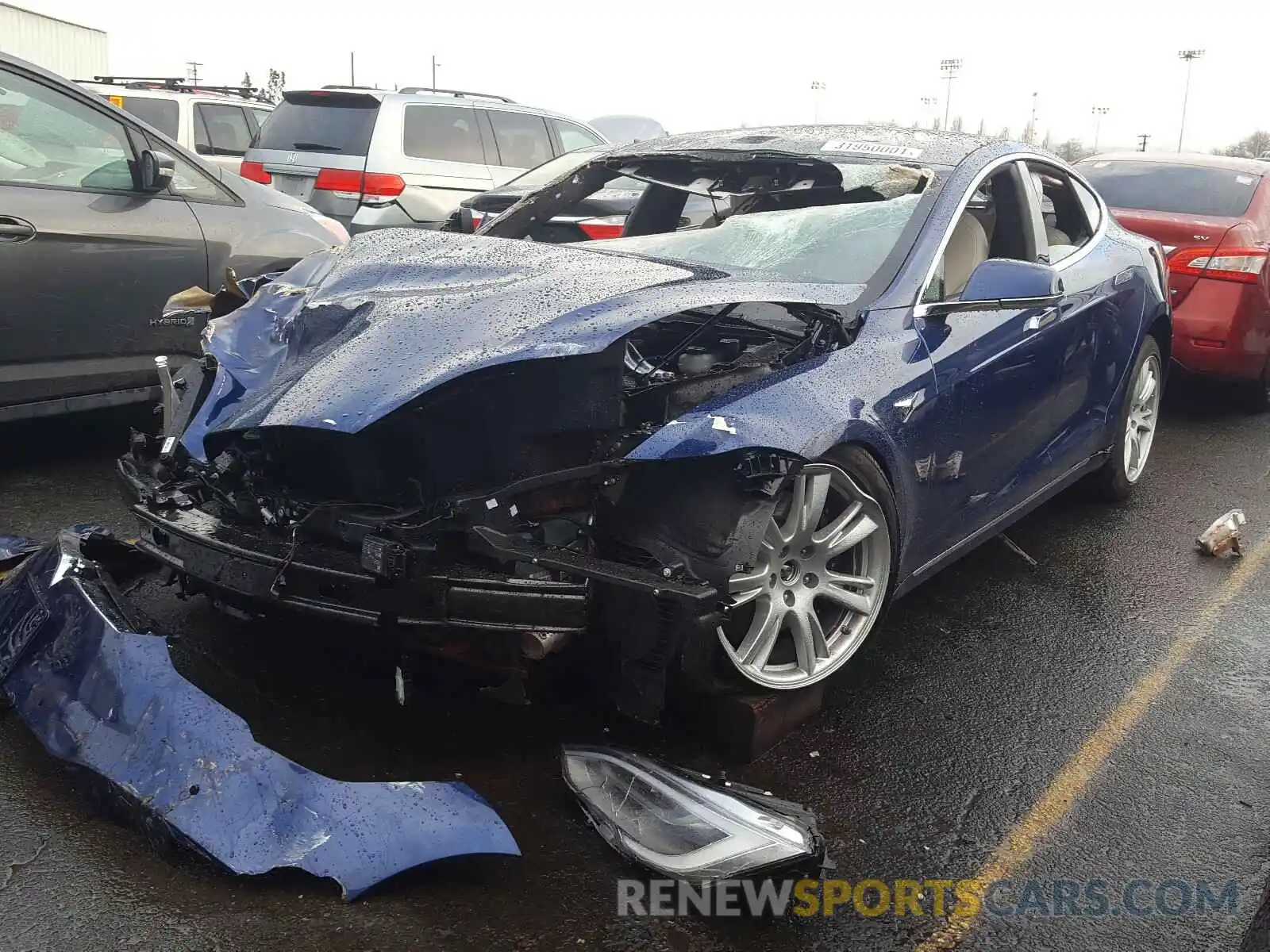 2 Photograph of a damaged car 5YJSA1E24MF421720 TESLA MODEL S 2021