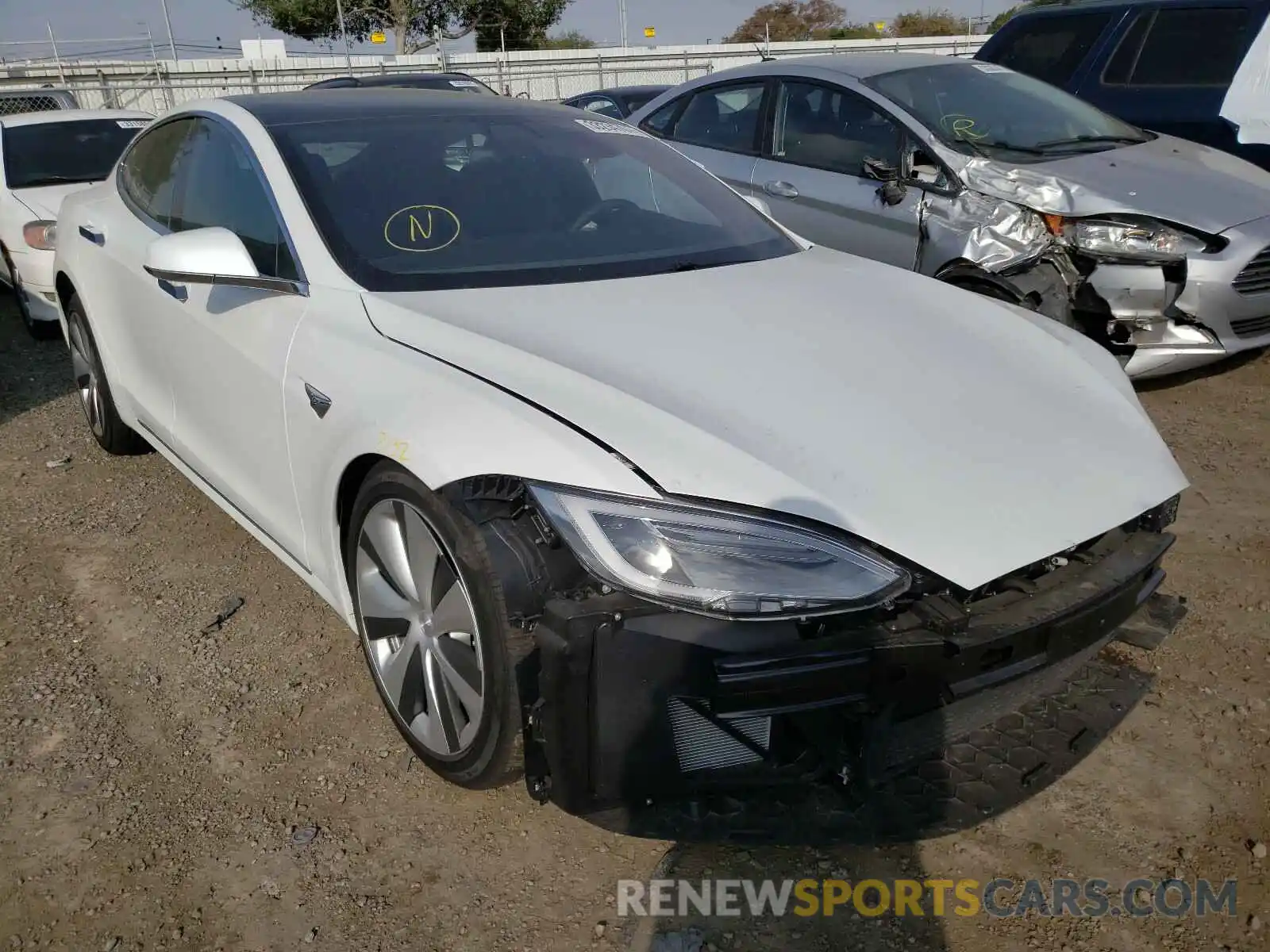 1 Photograph of a damaged car 5YJSA1E24MF425668 TESLA MODEL S 2021