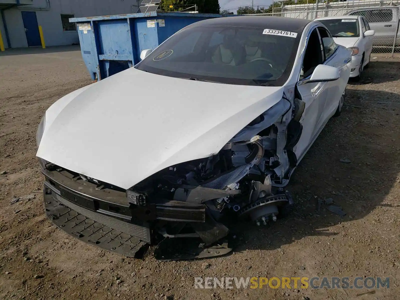 2 Photograph of a damaged car 5YJSA1E24MF425668 TESLA MODEL S 2021