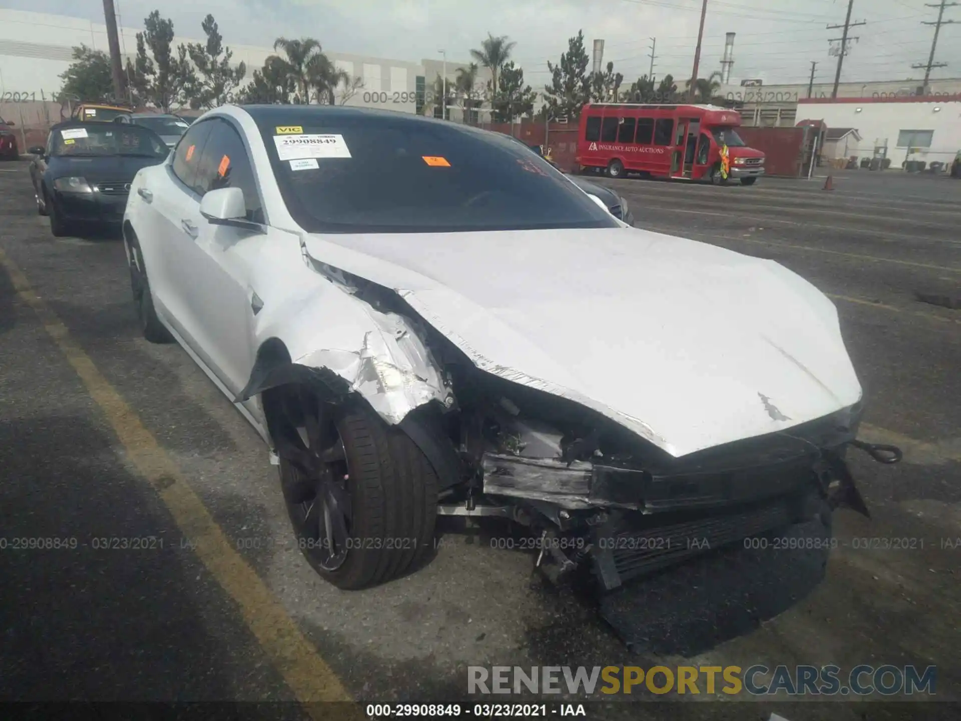 1 Photograph of a damaged car 5YJSA1E24MF427551 TESLA MODEL S 2021