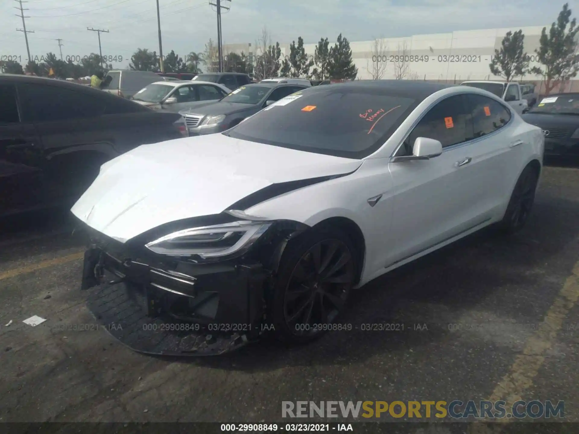 2 Photograph of a damaged car 5YJSA1E24MF427551 TESLA MODEL S 2021