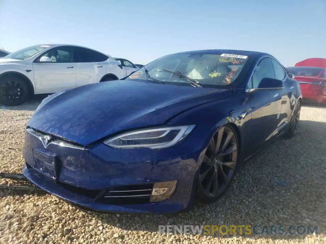 2 Photograph of a damaged car 5YJSA1E25MF419135 TESLA MODEL S 2021