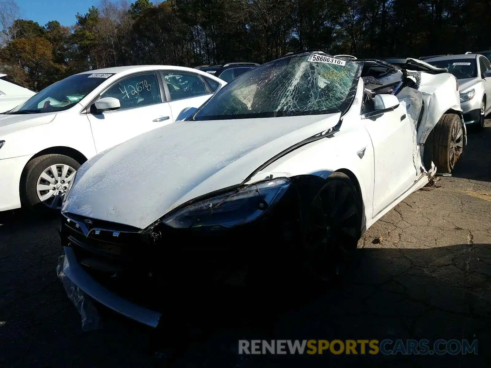 2 Photograph of a damaged car 5YJSA1E26MF424232 TESLA MODEL S 2021