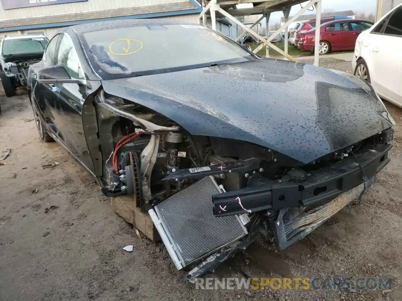 1 Photograph of a damaged car 5YJSA1E29MF421695 TESLA MODEL S 2021