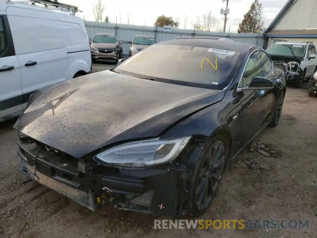 2 Photograph of a damaged car 5YJSA1E29MF421695 TESLA MODEL S 2021