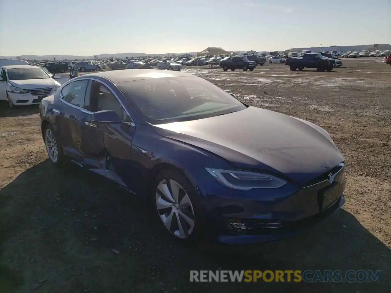 1 Photograph of a damaged car 5YJSA1E41MF424298 TESLA MODEL S 2021