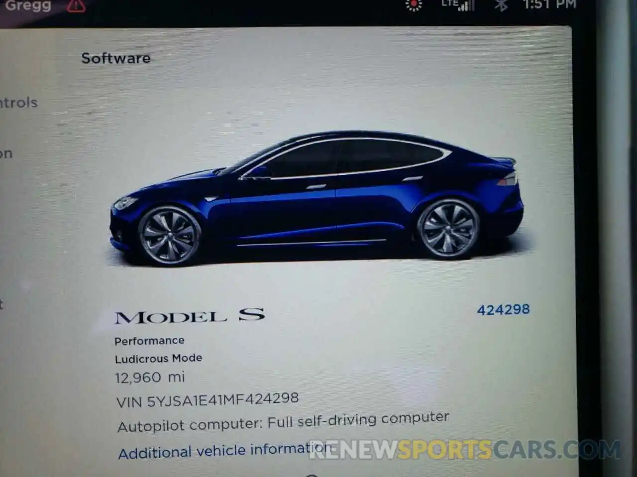 8 Фотография поврежденного автомобиля 5YJSA1E41MF424298 TESLA MODEL S 2021