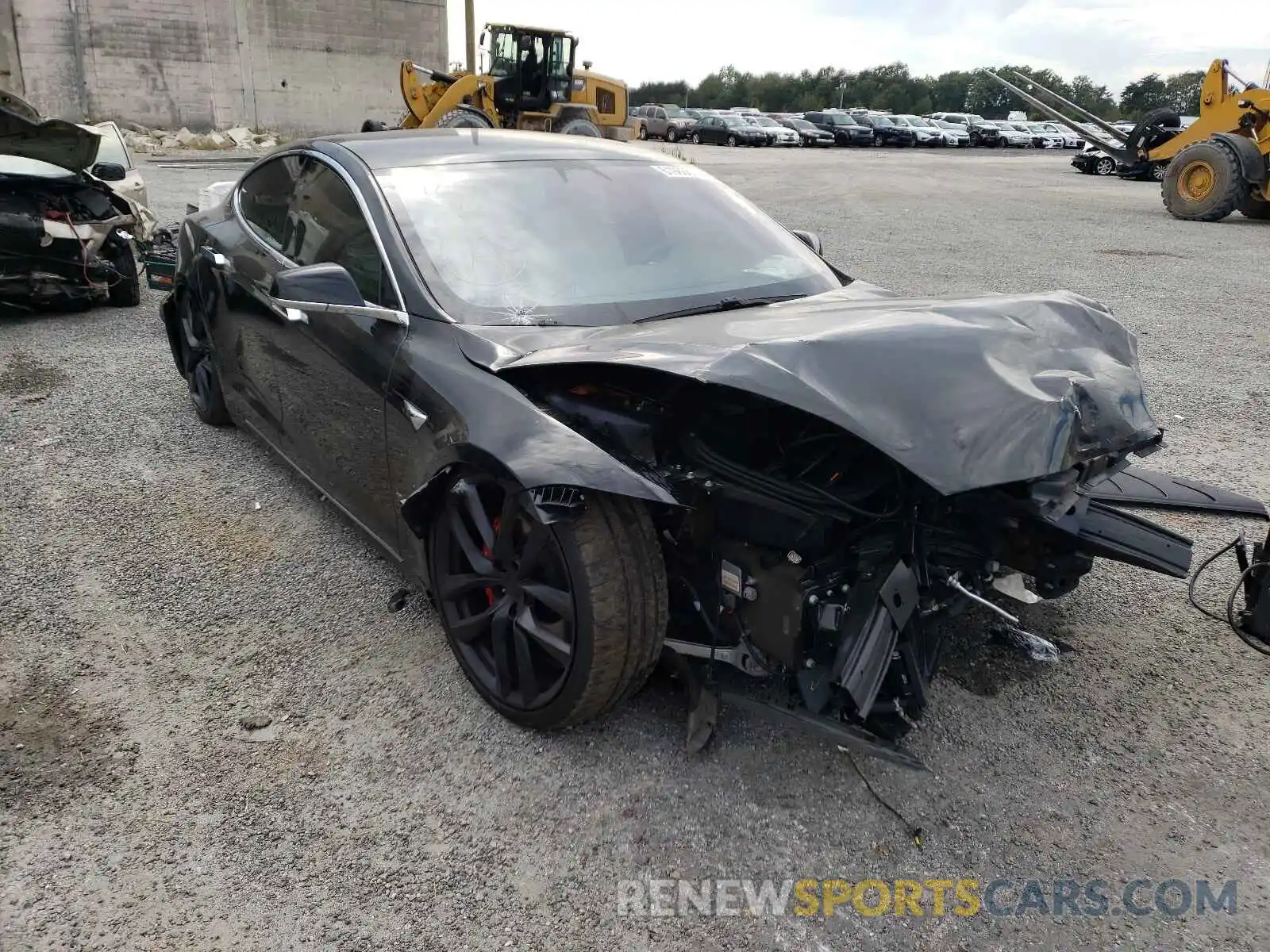 1 Photograph of a damaged car 5YJSA1E41MF425628 TESLA MODEL S 2021