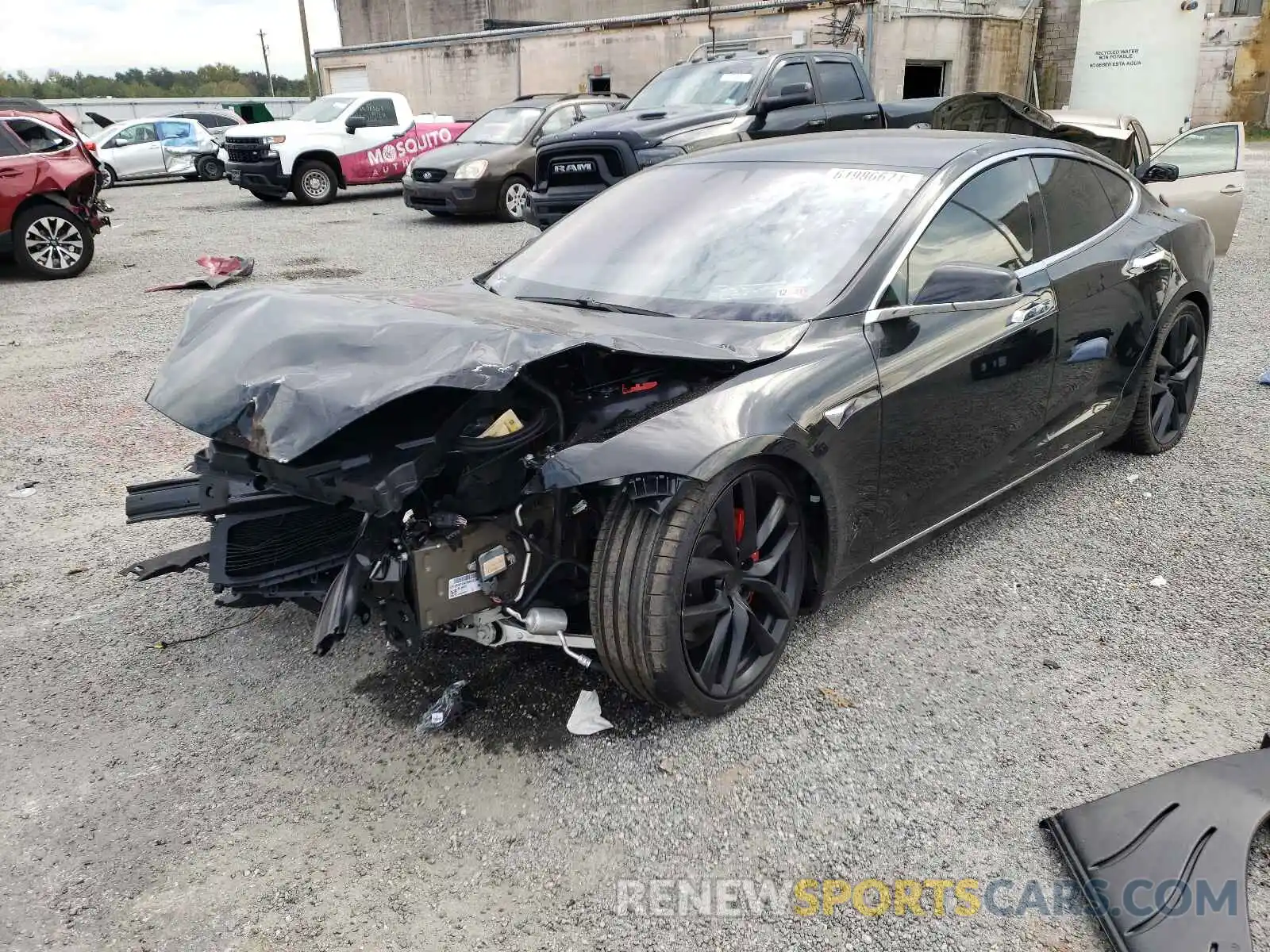 2 Photograph of a damaged car 5YJSA1E41MF425628 TESLA MODEL S 2021