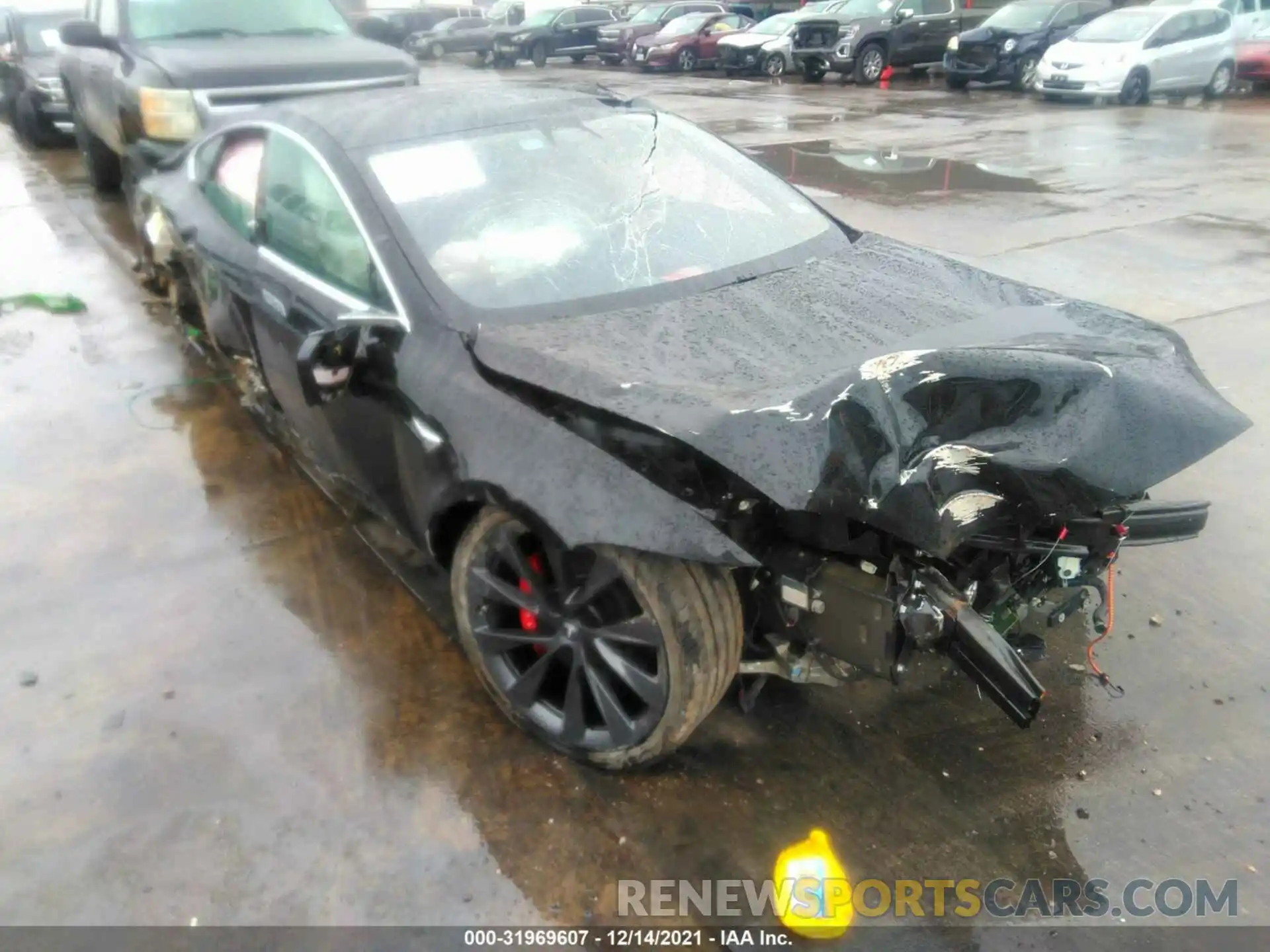 1 Photograph of a damaged car 5YJSA1E41MF426925 TESLA MODEL S 2021