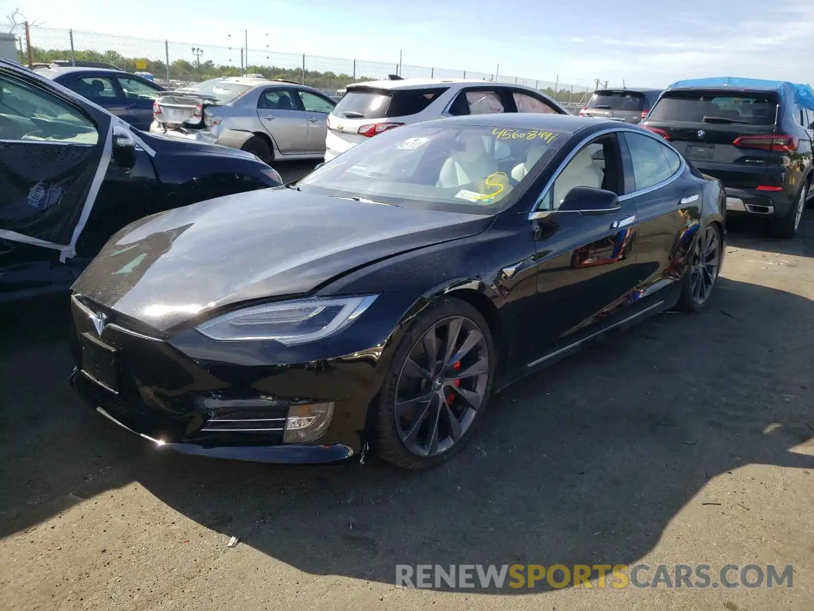 2 Photograph of a damaged car 5YJSA1E45MF426345 TESLA MODEL S 2021