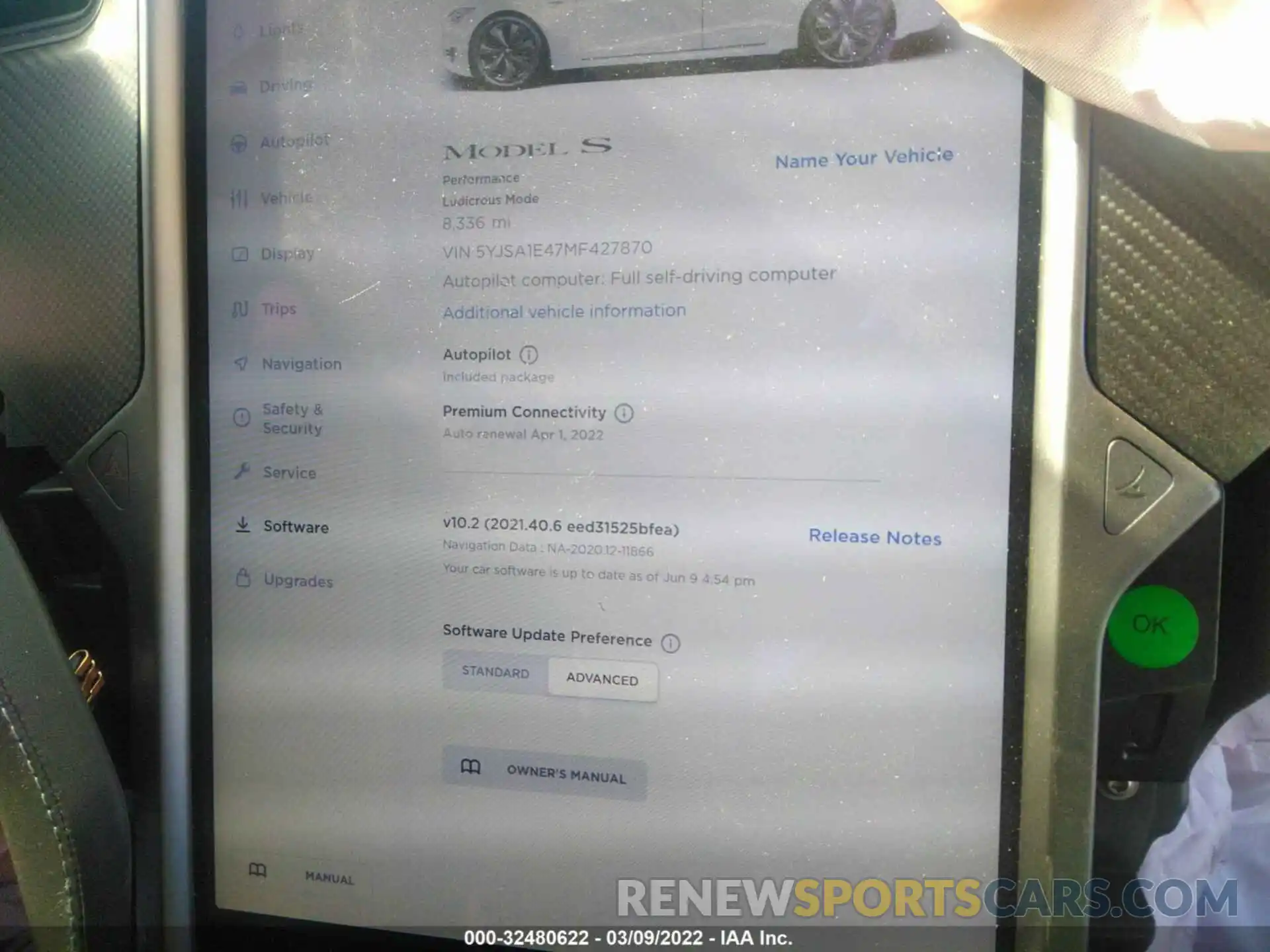 7 Фотография поврежденного автомобиля 5YJSA1E47MF427870 TESLA MODEL S 2021