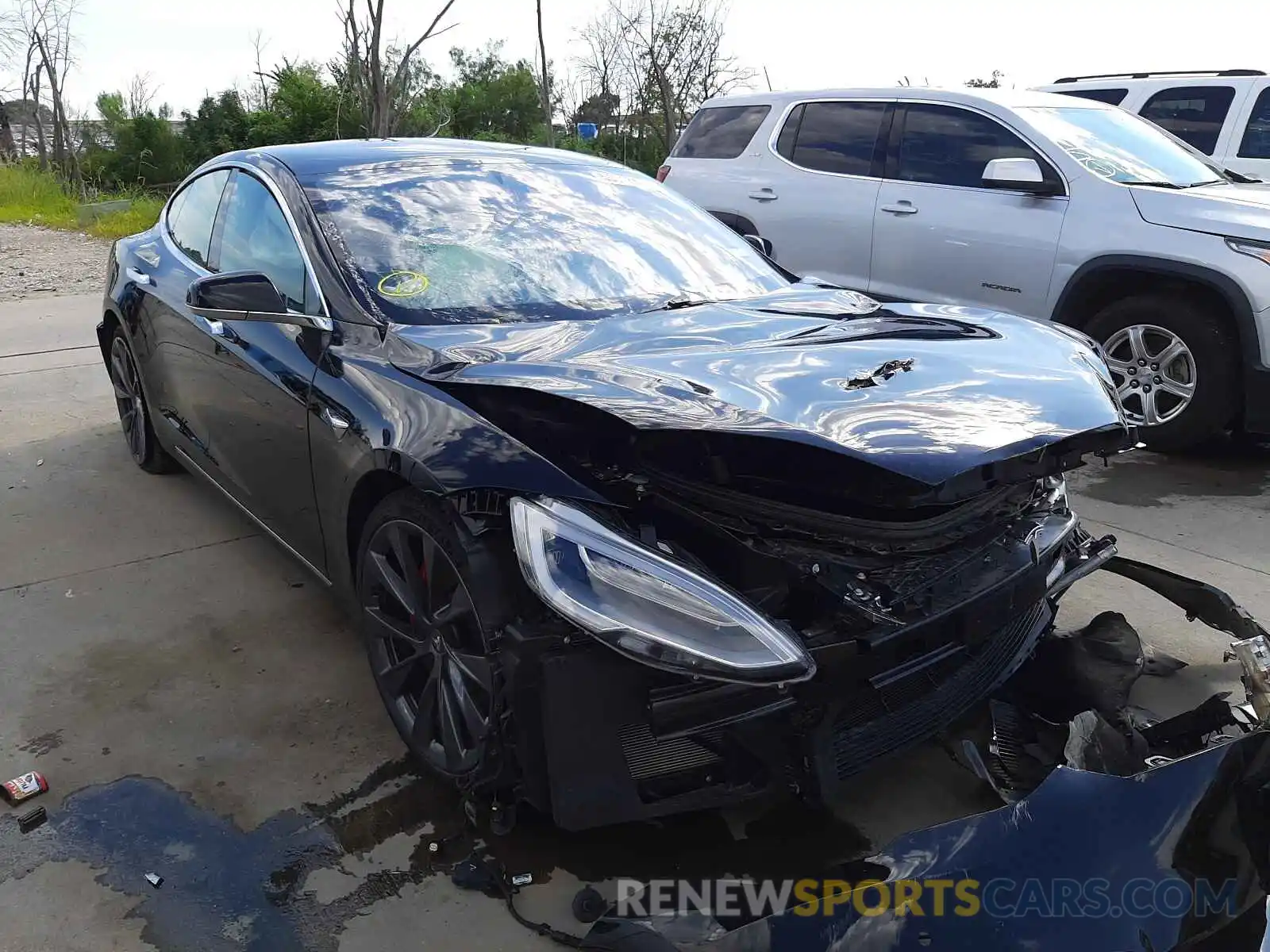 1 Photograph of a damaged car 5YJSA1E49MF418328 TESLA MODEL S 2021