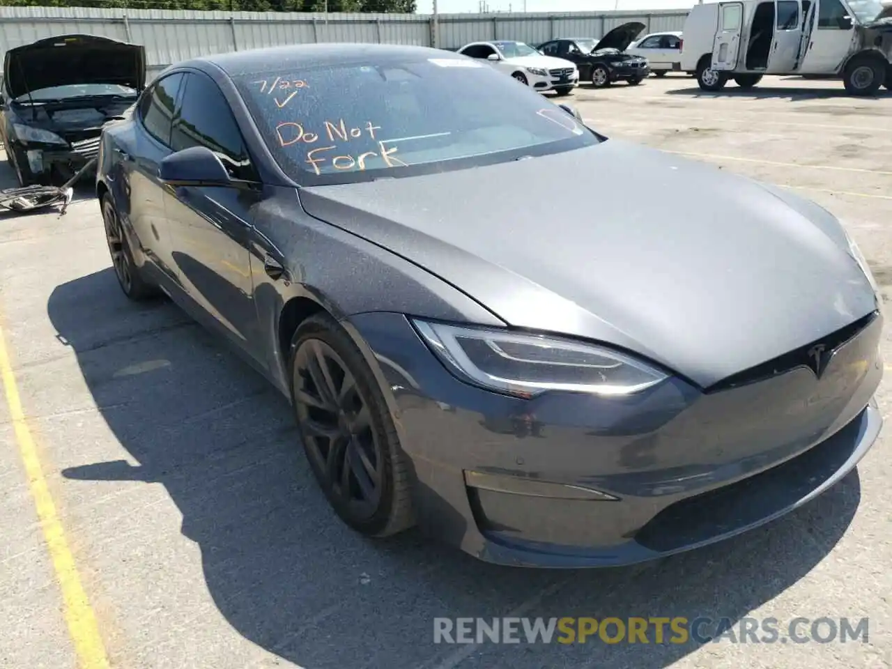 1 Photograph of a damaged car 5YJSA1E50MF430120 TESLA MODEL S 2021