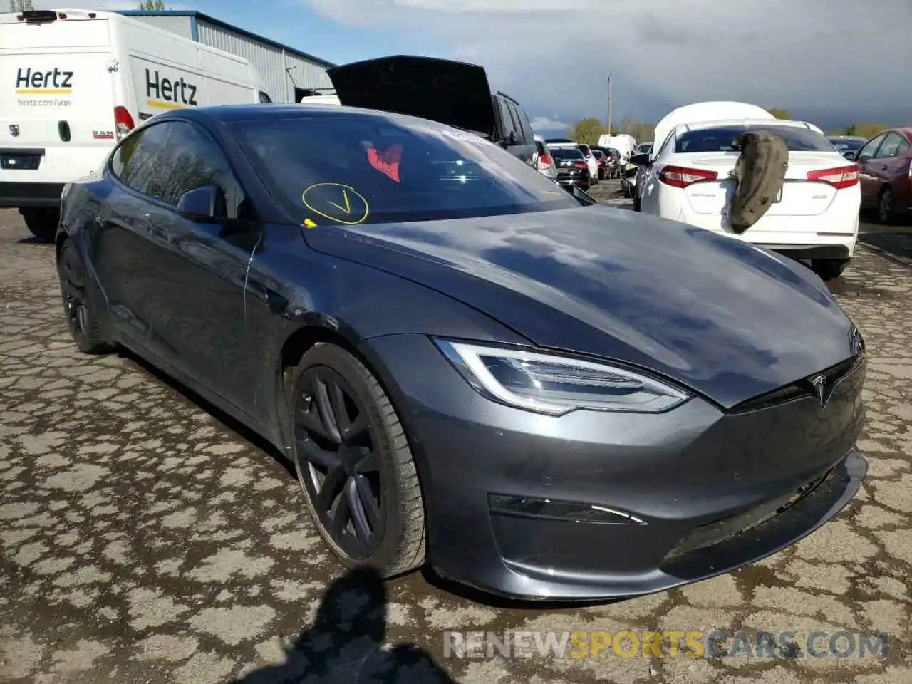 1 Photograph of a damaged car 5YJSA1E50MF433602 TESLA MODEL S 2021