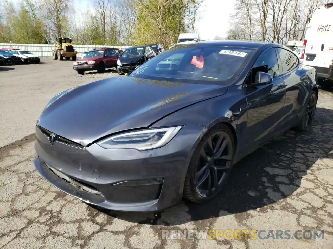 2 Photograph of a damaged car 5YJSA1E50MF433602 TESLA MODEL S 2021