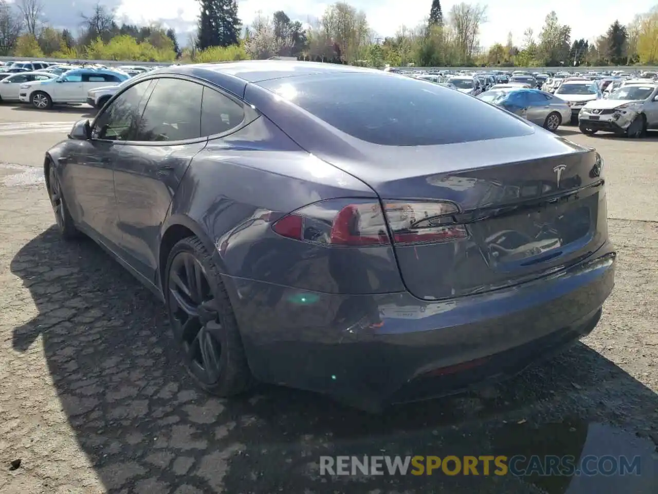 3 Photograph of a damaged car 5YJSA1E50MF433602 TESLA MODEL S 2021