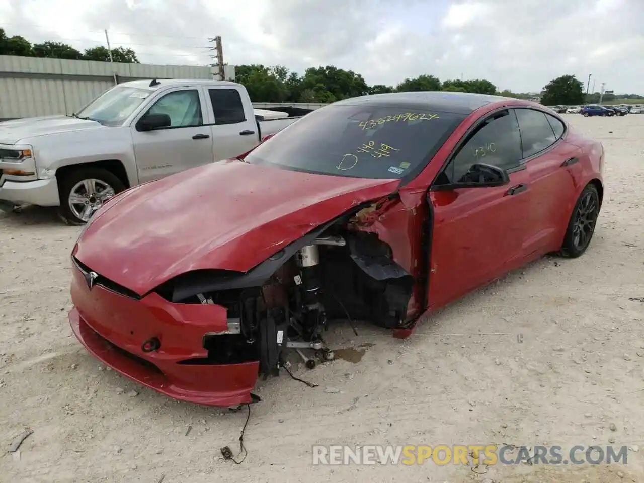 2 Photograph of a damaged car 5YJSA1E50MF440419 TESLA MODEL S 2021