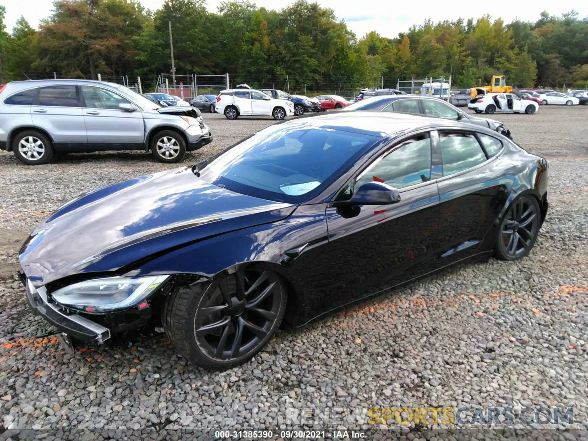 2 Photograph of a damaged car 5YJSA1E51MF436735 TESLA MODEL S 2021