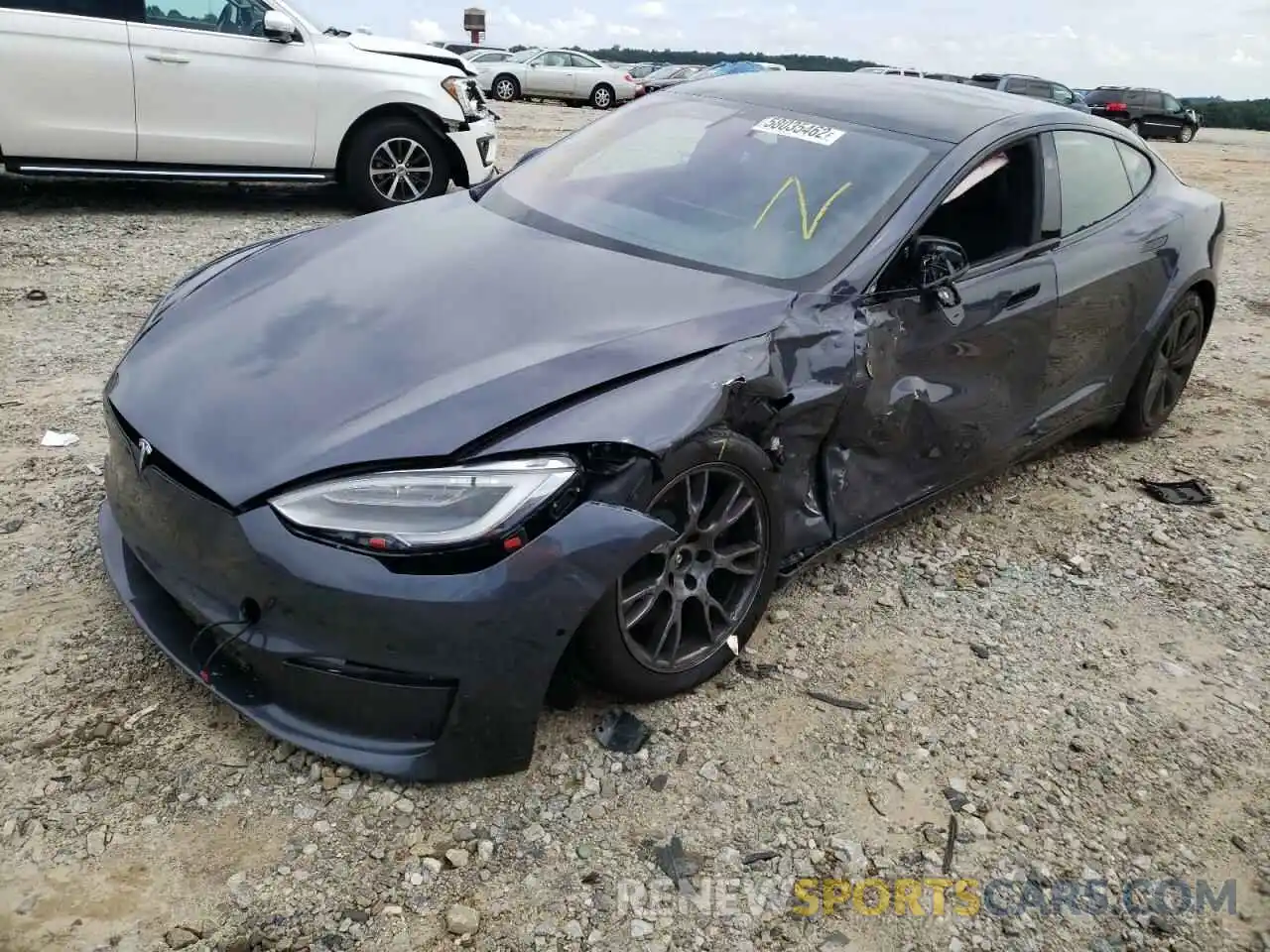 2 Photograph of a damaged car 5YJSA1E51MF440011 TESLA MODEL S 2021