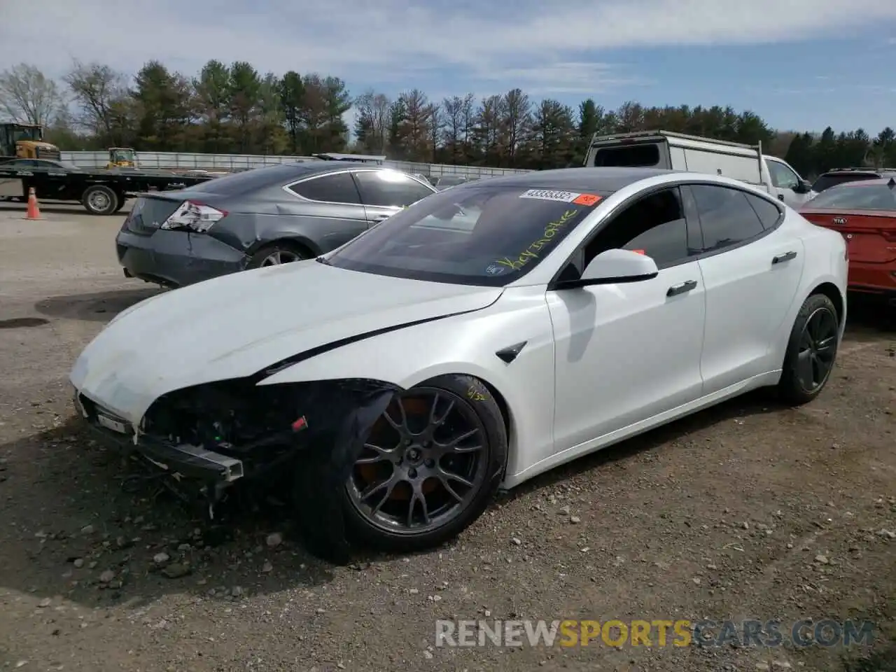 2 Photograph of a damaged car 5YJSA1E51MF456015 TESLA MODEL S 2021